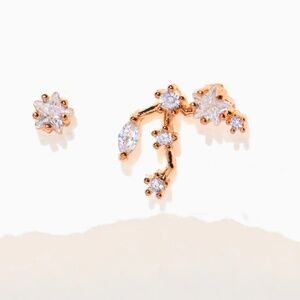 Girls Crew Aquarius Constellation Stud Earring Set Rose Gold
